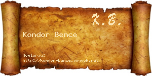 Kondor Bence névjegykártya